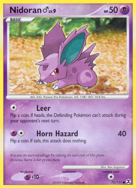 Nidoran ♂, Pokémon card RR 72 — Rising Rivals set