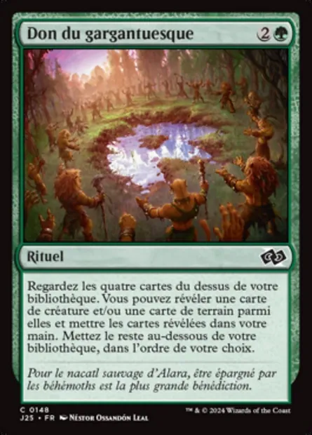 Don du gargantuesque, carte Magic J25 148 — extension Foundations Jumpstart