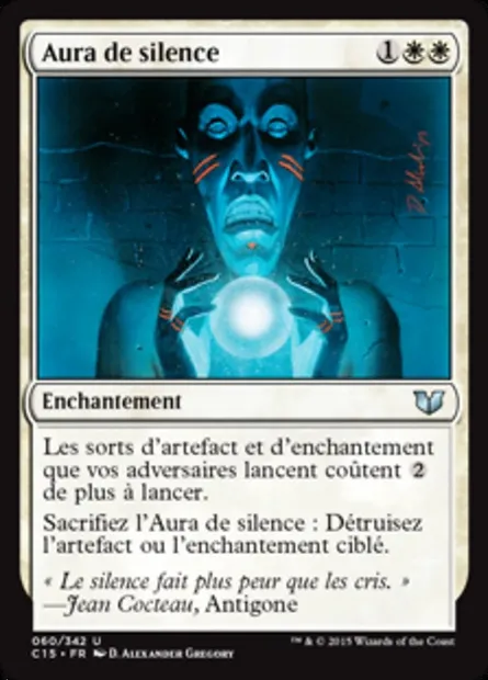 Aura de silence, carte Magic C15 60 — extension Commander 2015