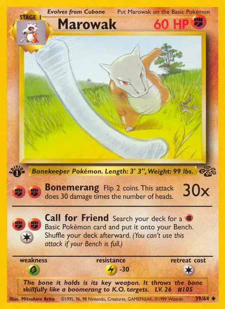 Marowak, Pokémon card JU 39 — Jungle set