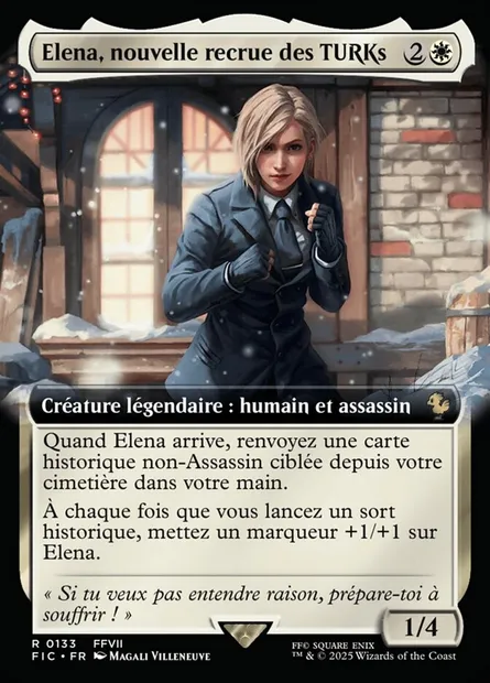 Elena, recrue TURK, carte Magic FIC 133 — extension Final Fantasy Commander