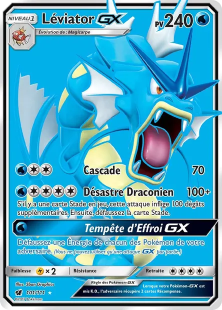 Léviator GX, carte Pokémon CIN 101 — extension Invasion Carmin