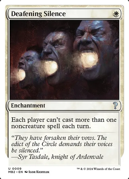 Silence assourdissant, carte Magic MB2 9 — extension Mystery Booster 2