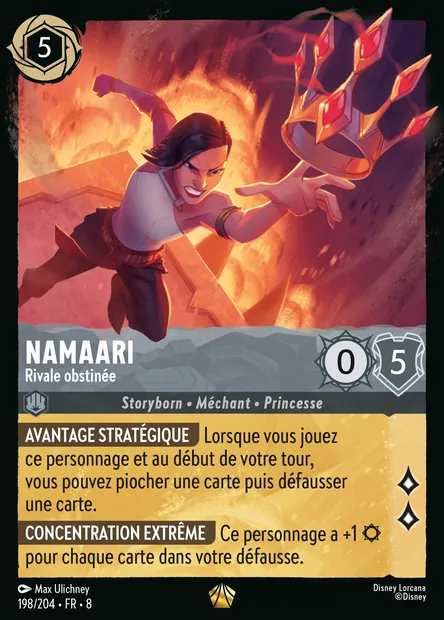Namaari - Rivale obstinée, carte Disney Lorcana CH8-198 — extension Le Règne de Jafar