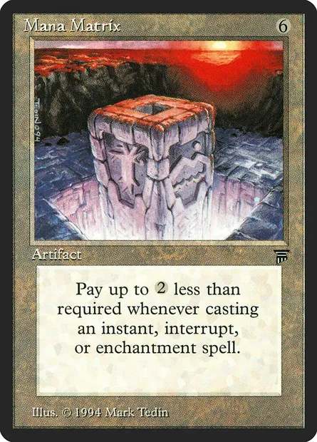 Mana Matrix, carte Magic LEG 285 — extension Legends