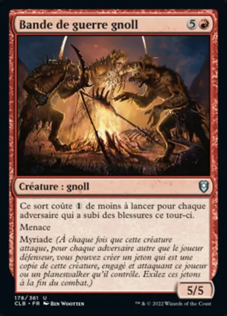 Bande de guerre gnoll, carte Magic CLB 178 — extension Commander Légendes : la bataille de la Porte de Baldur