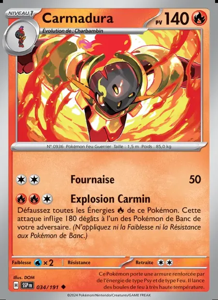 Carmadura, carte Pokémon SSP 034 — extension Étincelles Déferlantes