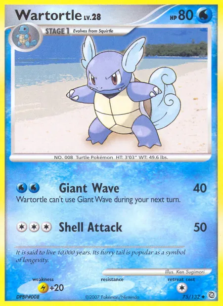 Wartortle, Pokémon card SW 75 — Secret Wonders set