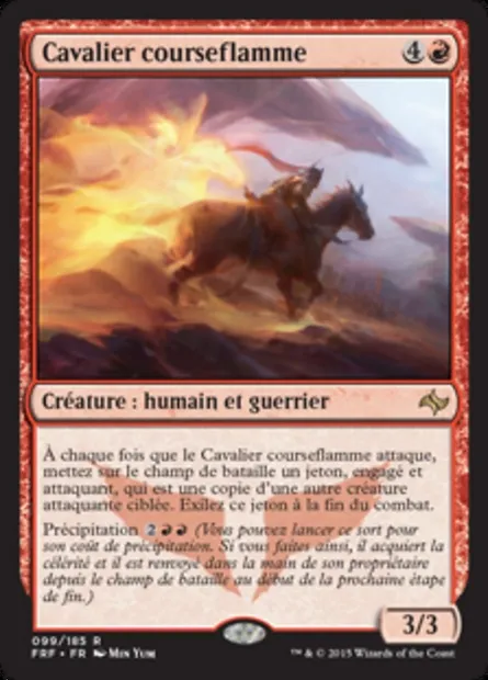Cavalier courseflamme, carte Magic FRF 99 — extension Destin reforgé