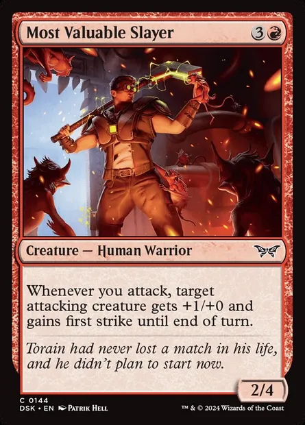 Most Valuable Slayer, Magic card DSK 144 — Duskmourn: House of Horror set