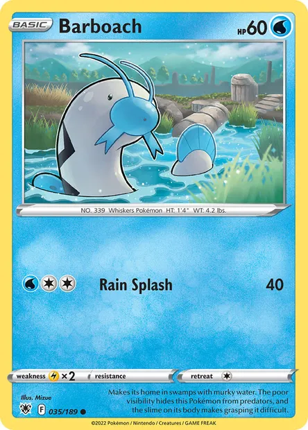 Barboach, Pokémon card ASR 035 — Astral Radiance set