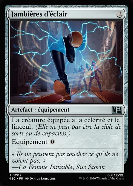 Jambières d'éclair, carte Magic MSC 202 — extension Marvel Super Heroes Commander