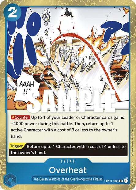 Overheat, carte One Piece OP01-086 — extension ROMANCE DAWN