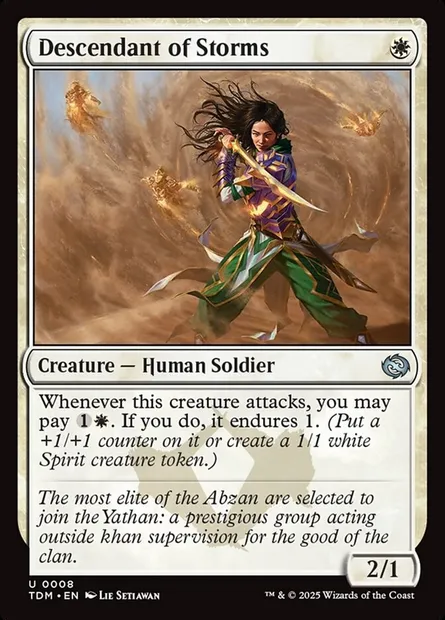 Descendant of Storms, Magic card TDM 8 — Tarkir: Dragonstorm set