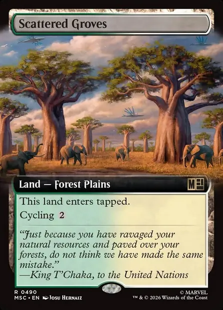 Scattered Groves, Magic card MSC 490 — Marvel Super Heroes Commander set