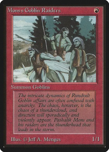 Pillards gobelins de Mons, carte Magic LEB 165 — extension Limited Edition Beta