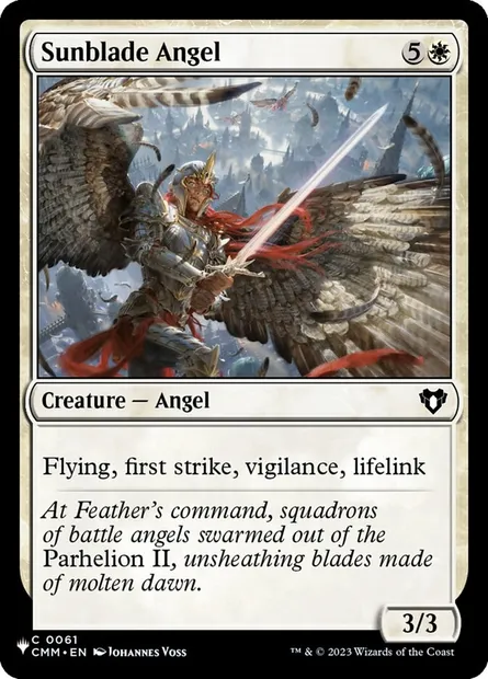 Sunblade Angel, Magic card PLST CMM-61 — The List set