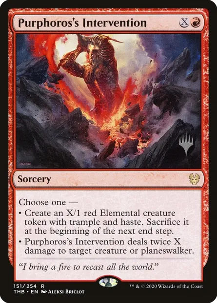 Purphoros's Intervention, Magic card PTHB 151p — Theros Beyond Death Promos set
