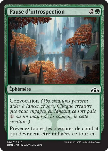 Pause d'introspection, carte Magic GRN 140 — extension Les Guildes de Ravnica