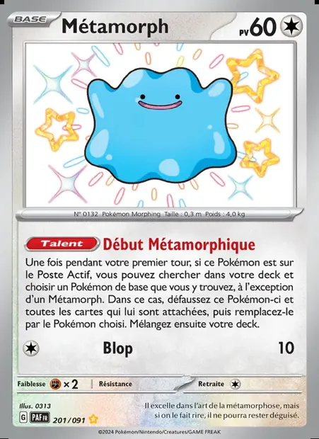 Métamorph, carte Pokémon PAF 201 — extension Destinées de Paldea