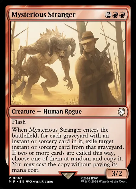 Mysterious Stranger, Magic card PIP 63 — Fallout set