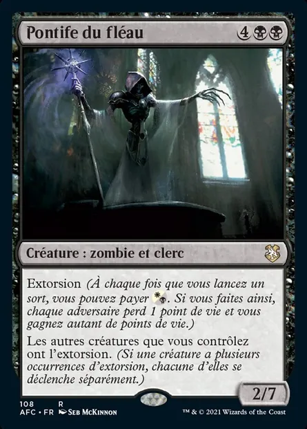 Pontife du fléau, carte Magic AFC 108 — extension Forgotten Realms Commander