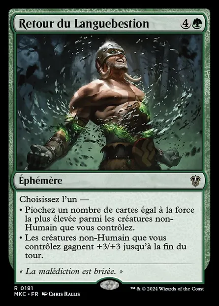 Retour du Languebestion, carte Magic MKC 181 — extension Murders at Karlov Manor Commander