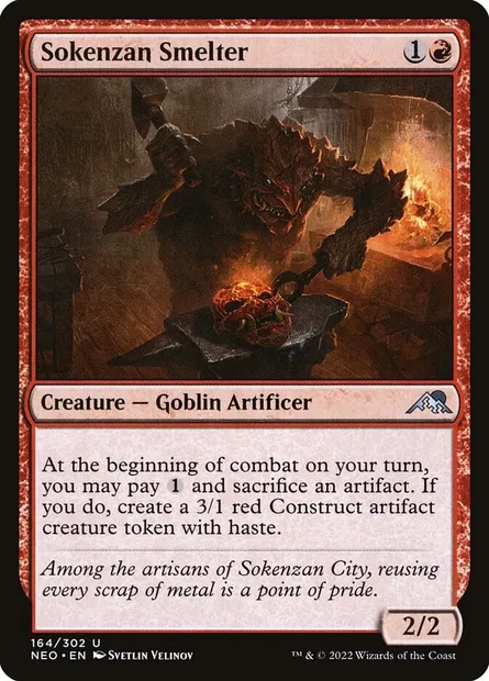Sokenzan Smelter, Magic card NEO 164 — Kamigawa: Neon Dynasty set