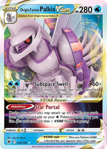 Origin Forme Palkia VSTAR, Pokémon card ASR 040 — Astral Radiance set
