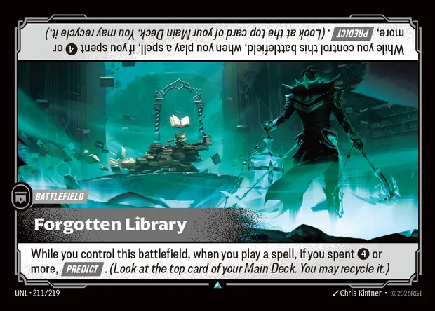 Forgotten Library, Riftbound card UNL 211 — Unleashed set