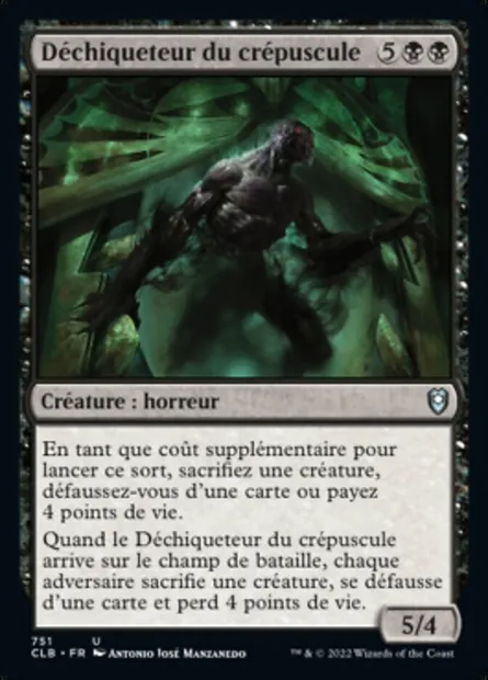 Déchiqueteur du crépuscule, carte Magic CLB 751 — extension Commander Légendes : la bataille de la Porte de Baldur