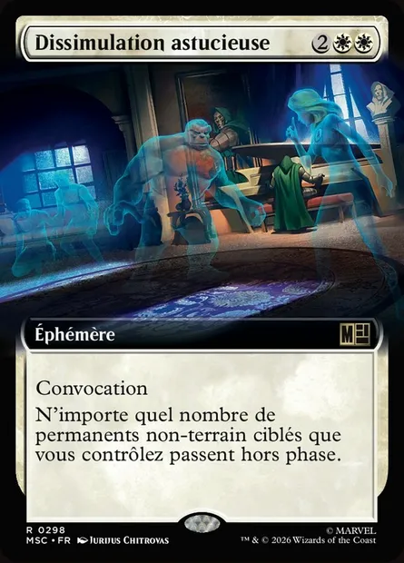 Dissimulation astucieuse, carte Magic MSC 298 — extension Marvel Super Heroes Commander