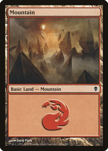 Montagne, carte Magic ZEN 243a — extension Zendikar