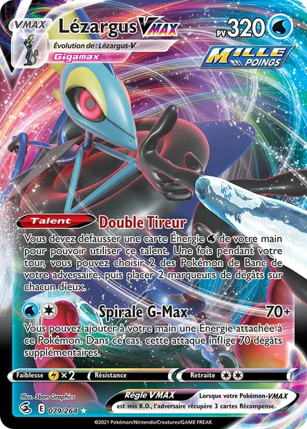 Lézargus VMAX, carte Pokémon FST 79 — extension Poing de Fusion