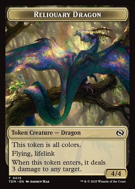 Reliquary Dragon, carte Magic TTDM 15 — extension Tarkir: Dragonstorm Tokens