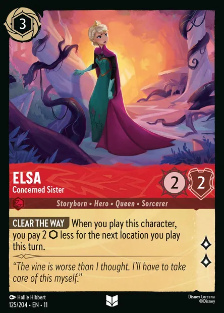 Elsa - Concerned Sister, Disney Lorcana card CH11-125 — Winterspell set