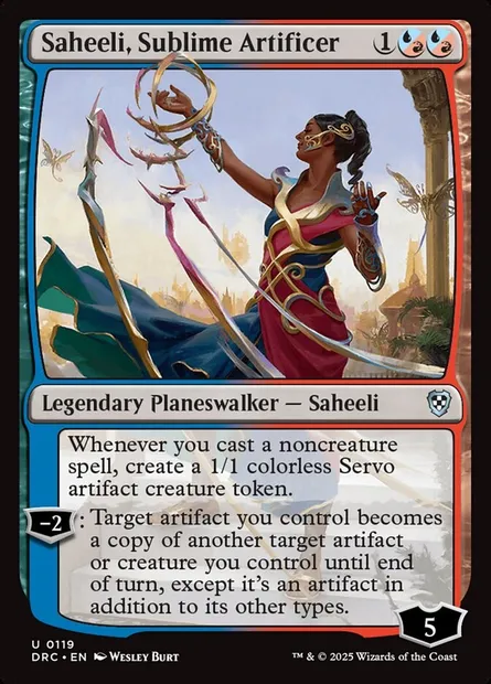 Saheeli, Sublime Artificer, Magic card DRC 119 — Aetherdrift Commander set