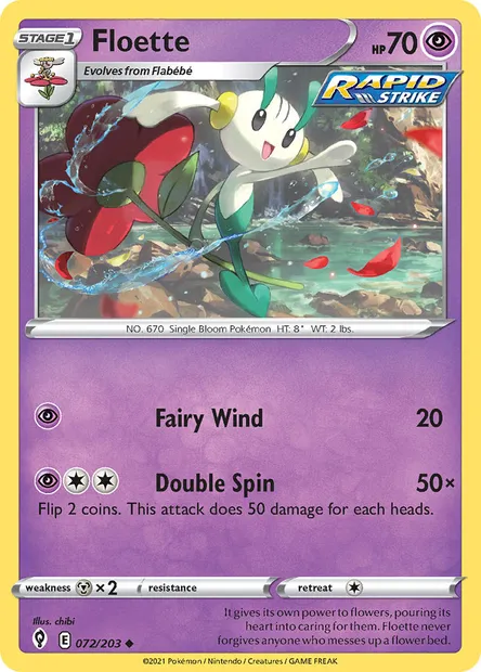 Floette, Pokémon card EVS 72 — Evolving Skies set