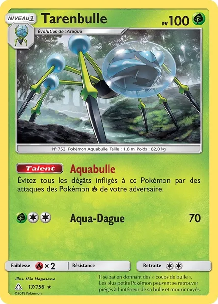 Tarenbulle, carte Pokémon UPR 17 — extension Ultra-Prisme