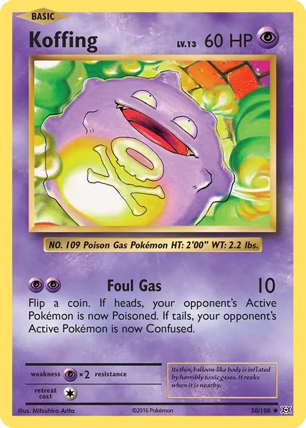 Koffing, Pokémon card EVO 50 — Evolutions set