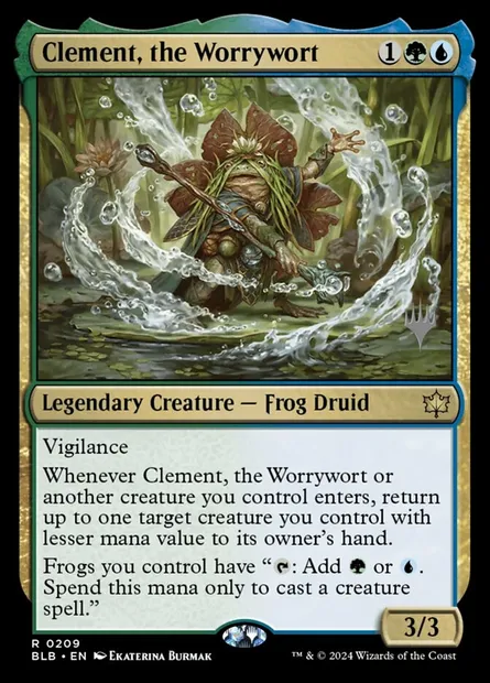 Clement, the Worrywort, Magic card PBLB 209p — Bloomburrow Promos set