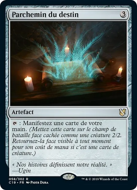 Parchemin du destin, carte Magic C19 58 — extension Commander 2019