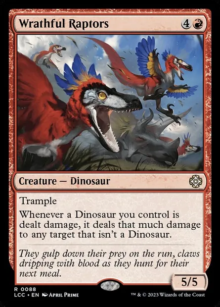 Wrathful Raptors, Magic card LCC 88 — The Lost Caverns of Ixalan Commander set