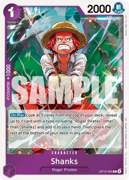 Shanks, One Piece card OP13-065 — CARRYING ON HIS WILL set