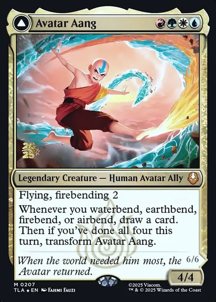 Avatar Aang // Aang, Master of Elements, Magic card PTLA 207s — Avatar: The Last Airbender Promos set