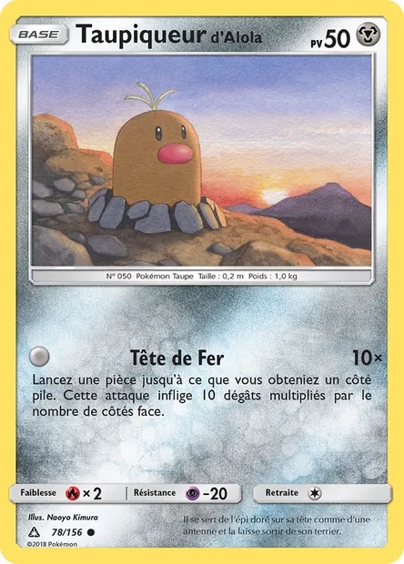 Taupiqueur d’Alola, carte Pokémon UPR 78 — extension Ultra-Prisme