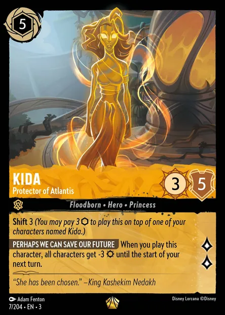 Kida - Protector of Atlantis, Disney Lorcana card CH3-007 — Into the Inklands set