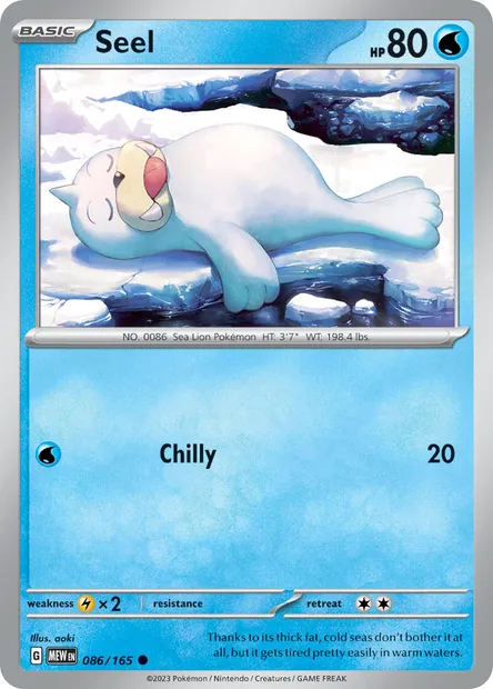 Seel, Pokémon card MEW 086 — 151 set