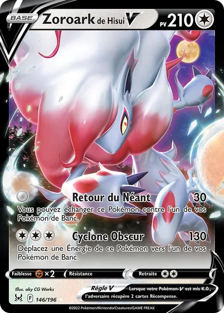 Zoroark de Hisui V, carte Pokémon LOR 146 — extension Origine Perdue