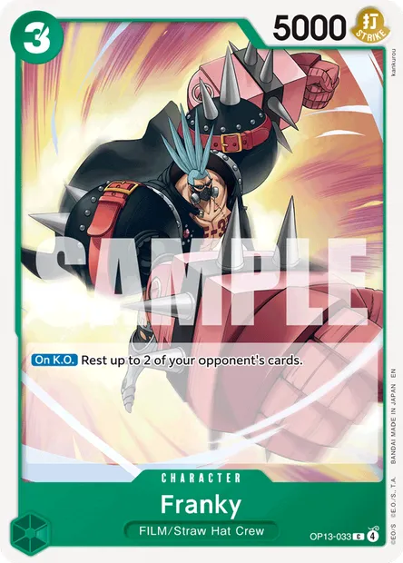 Franky, One Piece card OP13-033 — CARRYING ON HIS WILL set
